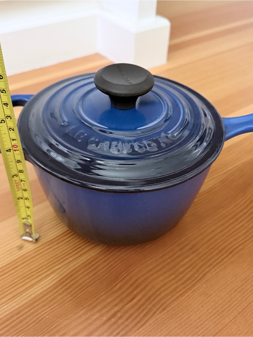 Le Creuset Blue Enameled Cast Iron Round sauce pan